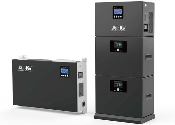 Stacked Energy Storage System (ESS), LiFePO4 Battery + Hybrid Inverter, All in One